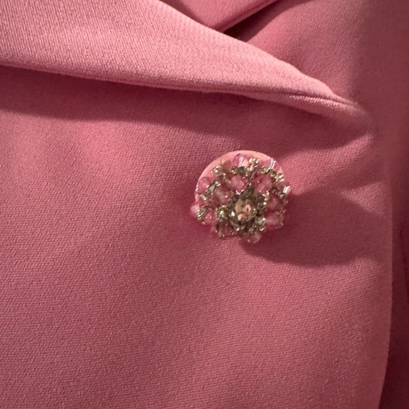 Self-Portrait Tailored Crepe Blazer Lace Midi Dress - Picture 6 of 6